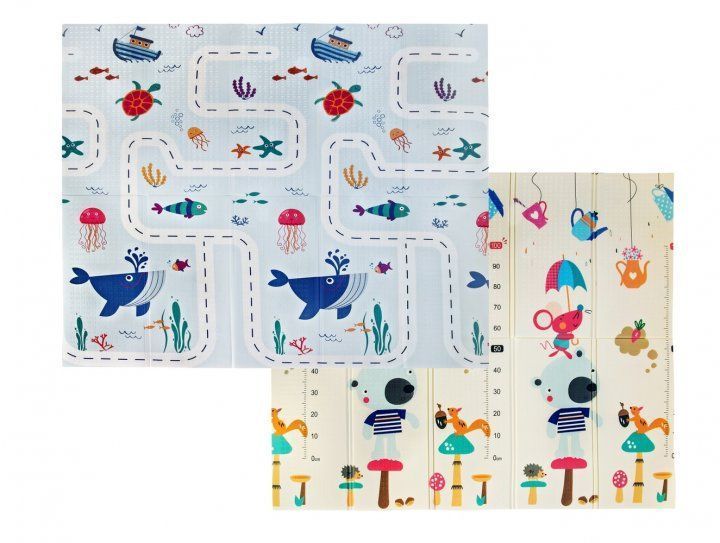 Дитячий двосторонній термо килимок 200*200 в сумці Звірята/Дорога 20523048/3 фото