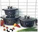 Набір каструль Higher Kitchen НК-301 із гранітним антипригарним покриттям 8 предметів НК-301 фото 6