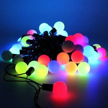 Гірлянда матова кулька 80LED 7м (флеш) RGB, Новорічна бахрама, Світлодіодна гірлянда, Вулична гірлянда mu13831 фото