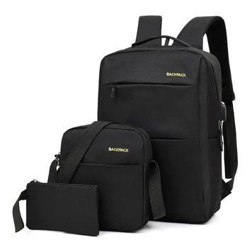 Універсальний набір рюкзак + сумка + гаманець BACK-PACK 3в1 Чорний BACK-PACK 3в1 фото