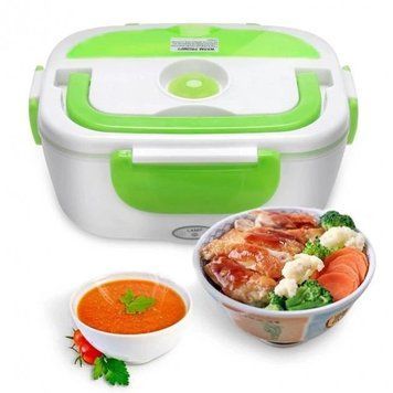 Ланчбокс з підігрівом їжі 220V, Electric lunch box, ланч-бокс Зелений pr65638435/1-2 фото