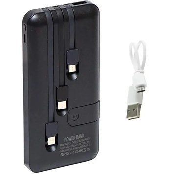 Павербанк 30000 mAh вбудовані кабелі USB, micro USB, Type-C, Lightning з підставкою для телефону, Портативна батарея Powerbank 30000mAh фото