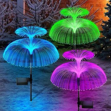 Ліхтар садовий на сонячній батареї Медуза подвійна RGB PR-2-20 фото