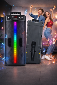 Портативна бездротова Bluetooth колонка-караоке TTD-2806 RGB-підсвічування, мікрофон, пульт ДК VEN-2806 фото