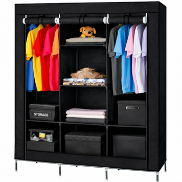 Тканинна шафа HCX Storage Wardrobe 88130 Чорний 2051052/2 фото