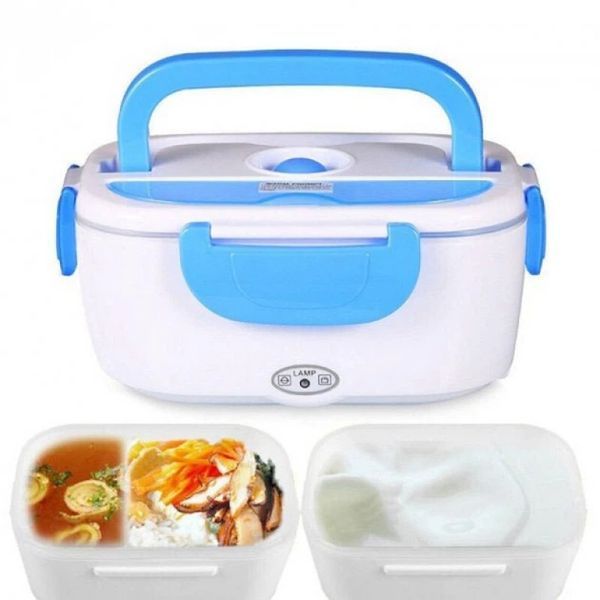Ланчбокс з підігрівом їжі 12V Electric lunch box / Ланч-бокс від прикурювача Блакитний pr65638435/2-1 фото