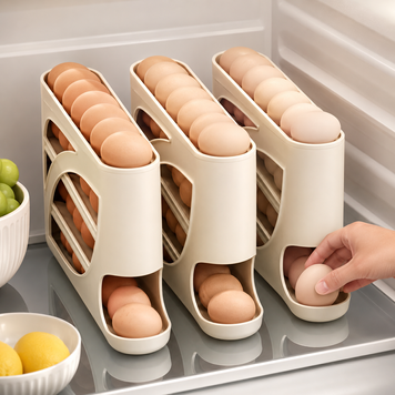 Органайзер для яєць великий Egg Storage Box / Компактний автоматичний органайзер для яєць 4-шаровий / Лоток для зберігання яєць MA660 фото