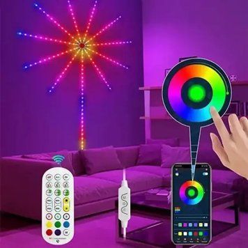 Світлодіодна RGB стрічка Феєрверк з пультом та Bluetooth від USB, 5V 213 LED Dyd28 фото