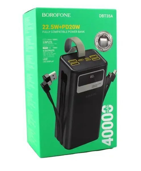 Power bank Borofone DBT35A 40000 mAh (реальна ємність) зовнішній акумулятор sp5555 фото
