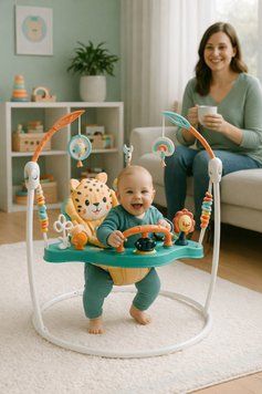Ігровий центр, що розвиває, дитячий джемпер Fisher-Price Jumperoo Baby Activity Center Зелений 5094773/2 фото