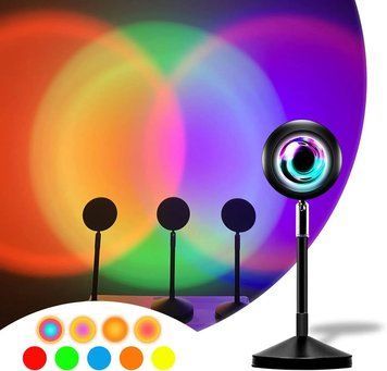 Sunset Lamp RGB 16 кольорів - проекційний світильник заходу сонця, світанку з пультом mu88552036 фото