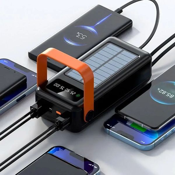Потужний повербанк 180000 мАг із сонячною панеллю, 4 USB, JS-641CX / Портативний зарядний пристрій 2053473 фото