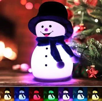 Дитячий силіконовий нічник Сніговик Snowman LJC-118 світильник акумуляторний іграшка для сну 12321 фото