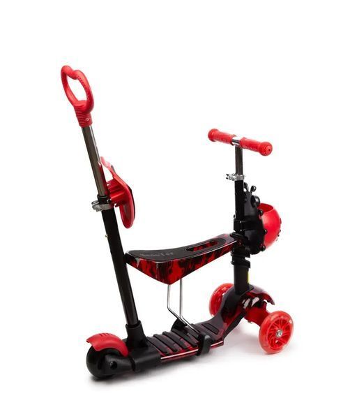 Дитячий Самокат 5 в 1 з підніжками та батьківською ручкою Best Scooter, PU колеса, Підсвічування коліс 2520336PCZ фото