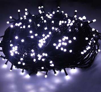 Світлодіодна Гірлянда нитка 201 led Біла (чорний дріт) sa1,8*5432173 фото