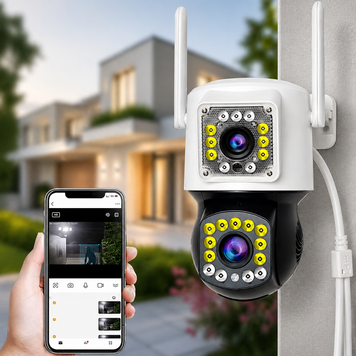 Вулична камера відеоспостереження з 2 об'єктивами WiFi, 4MP V360 Pro VENV36015A фото