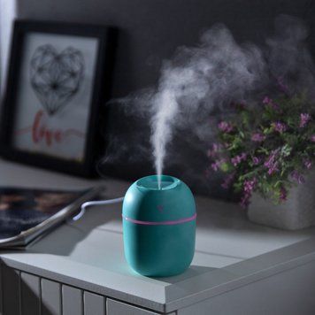 Бірюзовий ультразвуковой мини увлажнитель воздуха USB Humidifier с подсветкой 2051441/1 фото
