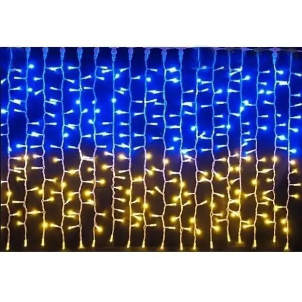 Патріотична гірлянда штора Прапор України 3*3 м 160 LED класична IP44 M16906 фото