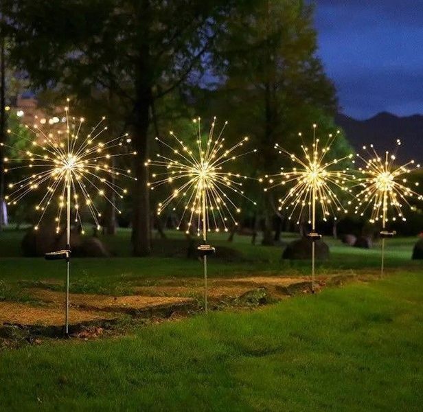 Ліхтар садовий газонний на сонячній батареї Кульбаба 120 LED (2 шт в комплекті) G10052 фото
