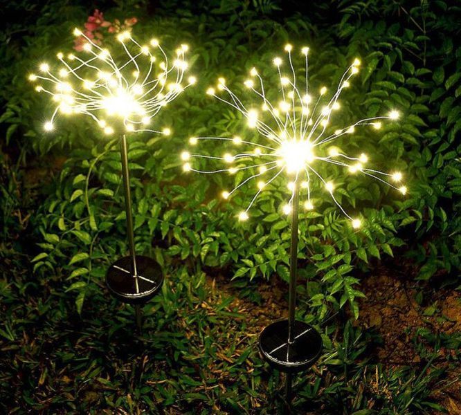 Ліхтар садовий газонний на сонячній батареї Кульбаба 120 LED (2 шт в комплекті) G10052 фото