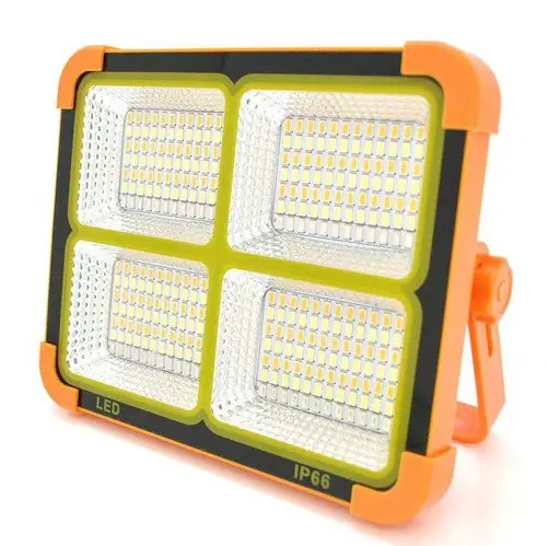 Акумуляторний прожектор із сонячною панеллю 100W / Світлодіодний Solar LED ліхтар 2400mAh 2019938 фото