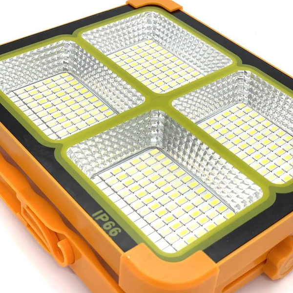 Акумуляторний прожектор із сонячною панеллю 100W / Світлодіодний Solar LED ліхтар 2400mAh 2019938 фото