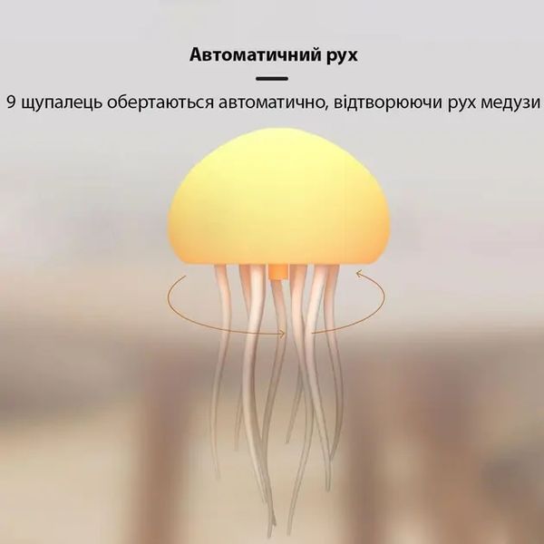 Настільна лампа нічник у вигляді медузи з рухами, обертами та передачею кольорів RGB M17038 фото