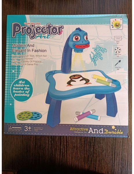 Блакитний Дитячий стіл проектор для малювання з підсвічуванням Projector Painting 24 Деталі 50900000002/2 фото