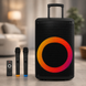 Портативна акустика ZXX-7878 / Акумуляторна колонка з Bluetooth, TWS, FM, USB, SD, RGB-підсвічуванням / Караоке колонка-валіза з 2 мікрофонами та пультом ДУ sp8717 фото 1