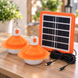 Ліхтар Solar дві лампи від сонячної панелі / Комплект освітлення сонячна панель та 2 LED лампочки / Кемпінгова лампа прожектор As5730-2 фото 1