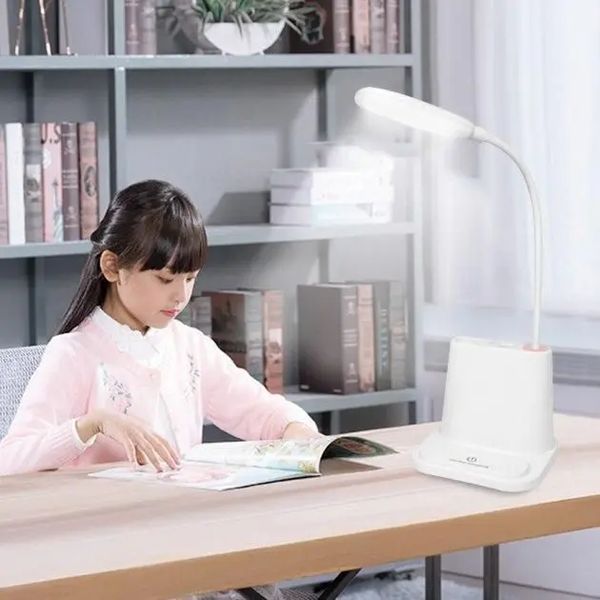 Акумуляторна настільна LED лампа Bionic Desk Lamp c USB виходом, органайзером та підставкою для смартфона 2050018 фото