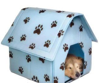 Синий Переносний м'який будиночок будка для собак Portable Dog House Блакитний VEN0351A/4 фото