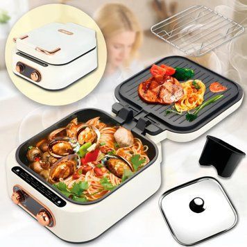 Багатофункціональний гриль RAF R.5409 3в1 / Сковорода-Гриль Hot Pot Grill 2.5L / Сковорода-гриль розкладна 1800 Вт 2055191 фото