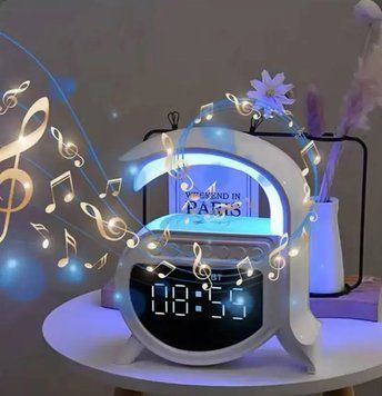 Стильний бездротовий зарядний пристрій 15 Вт / Будильник / 4-в-1 Bluetooth-динамік Jam66445 фото