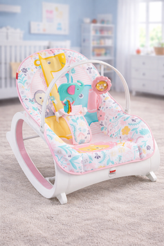 Дитяче крісло-гойдалка Fisher Price / Дитячий шезлонг з музичною підвіскою та регульованою спинкою Jam4769 фото
