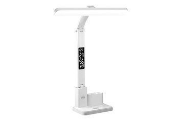 Настільна LED лампа VHG 801S акумуляторна з годинником 6W 800lm 3000-6000K M17015 фото