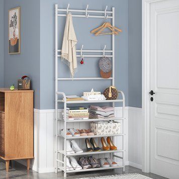 біла Універсальна вішалка для одягу New simple floor clothes rack 5 полиць 540VENH2/2 фото