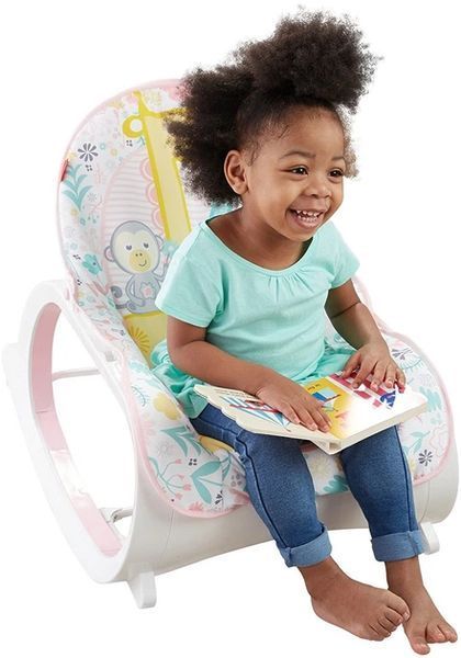 Дитяче крісло-гойдалка Fisher Price / Дитячий шезлонг з музичною підвіскою та регульованою спинкою Jam4769 фото