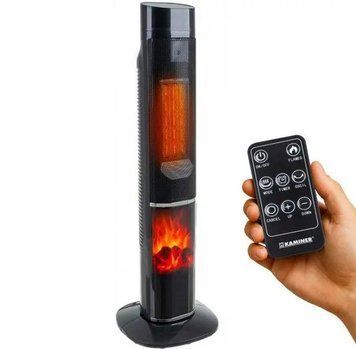 Колонний тепловентилятор Teesa 2000W з імітацією каміна Jam7444 фото