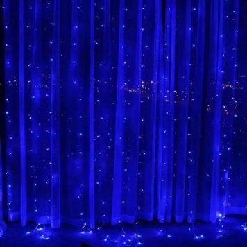 Світлодіодна гірлянда штора роса на дроті 3х2 м 200 LED пульт + USB Синій G5799 фото