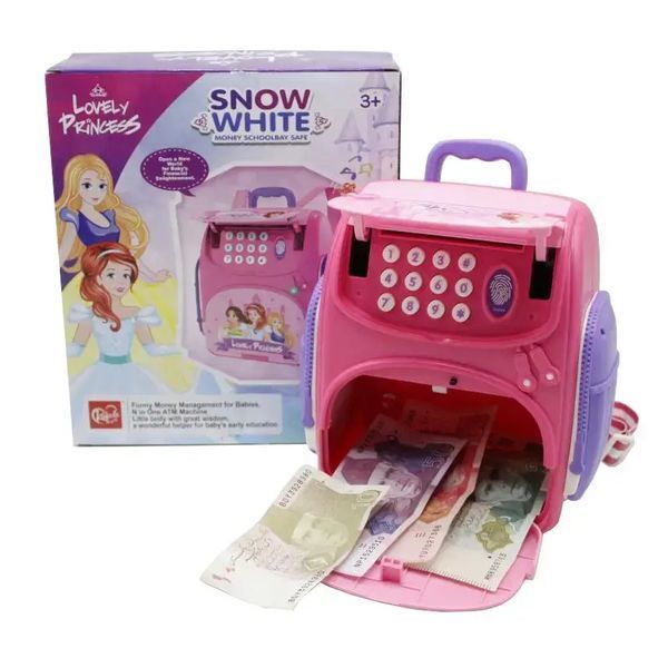 Скарбничка сейф EL-510-14 LOVELY PRINCESS з відбитком пальця та кодовим замком банкомат музичний Рожевий 2371140 фото